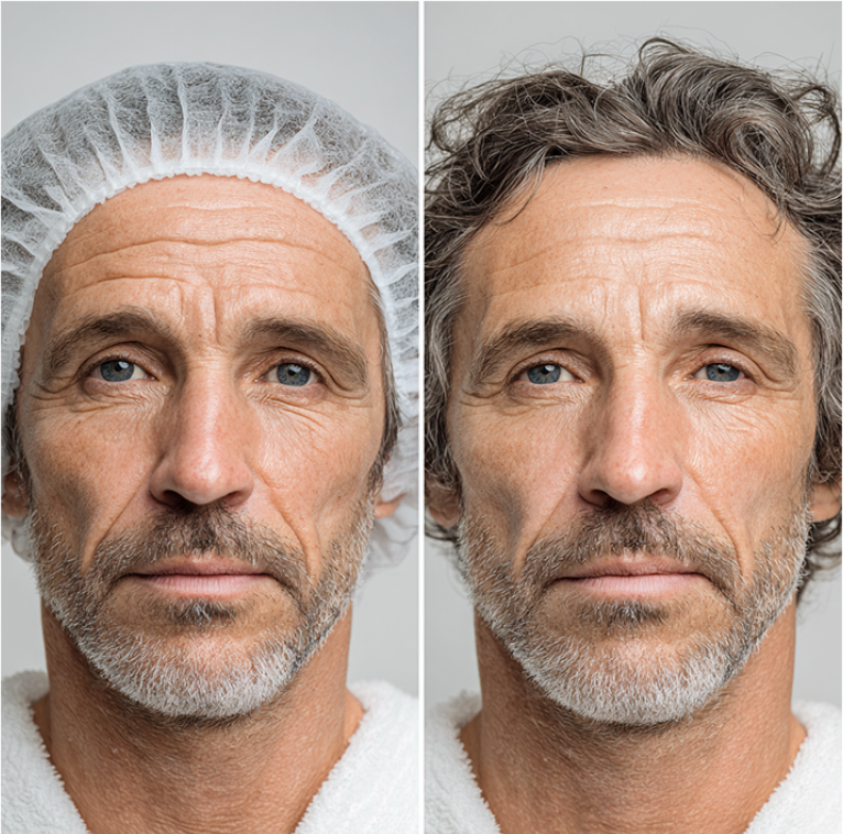 Before and after skin treatment